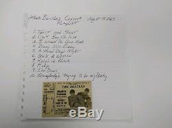 The Beatles original ticket stub Aug. 18, 1965 Atlanta Stadium with concert songs