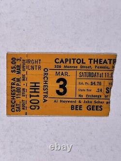 The Bee Gees Concert Ticket Stub Capitol Theatre New Jersey March 3rd 1973