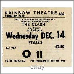 The Clash 1977 Rainbow Theatre London Concert Ticket Stub (UK)