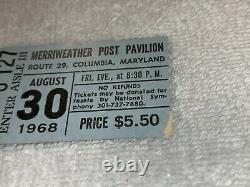 The Doors 1968 Concert Ticket Stub Merriweather Post Pavilion Jim Morrison USA