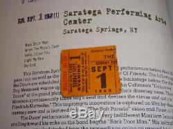 The Doors 1968 Concert Ticket Stub Saratoga Art Center Ny Jim Morrison USA