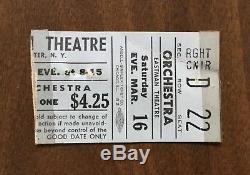 The Doors Original Concert Ticket Stub March 16 1968 Eastman Theatre New York