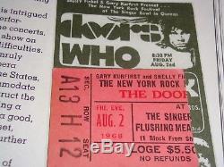 The Doors The Who 1968 Concert Ticket Stub Singer Bowl Queens Ny Jim Morrison
