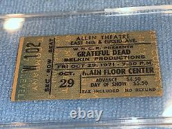 The Grateful Dead 1971 Authentic Concert Ticket Stub Cleveland Jerry Garcia USA