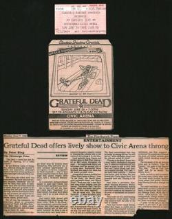 The Grateful Dead-1988 Concert Ticket Stub & Newspaper Ad & Review (Pittsburgh)