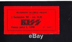 The KISS 1980 Italian Concert Ticket Stub Frst time in Italy Velodromo Milan