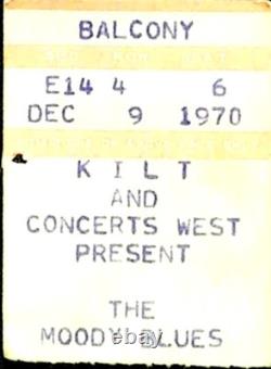 The Moody Blues Concert Ticket Stub KILT Concerts West Houston Music 12/9/1970