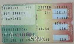 The Ramones 1981 Concert Ticket Stub @ PARAMOUNT Staten Island 7/11/81