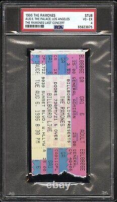 The Ramones Final Concert Ticket Stub 1996? The Palace 8/6 Last Show Pop1? Psa 4