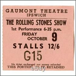 The Rolling Stones 1964 Gaumont Theatre Ipswich Concert Ticket Stub (UK)