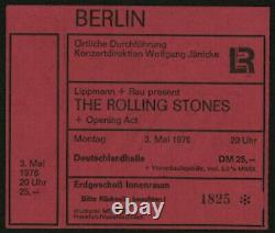 The Rolling Stones-1976 RARE Concert Ticket Stub (Berlin-Deutschlandhalle)