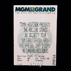 The Rolling Stones Concert Ticket Stub Lot No Security Tour 4/16/99 Las Vegas