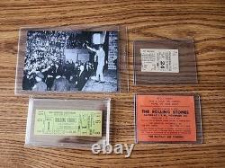 The Rolling Stones original 1964 & 1965 concert ticket stub ex cond + photo USA