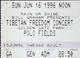 Tibetan Freedom Concert Ticket Stub Bill Graham Golden Gate Park Sf 6/16/1996