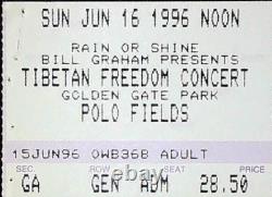 Tibetan Freedom Concert Ticket Stub Bill Graham Golden Gate Park SF 6/16/1996