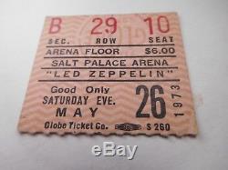 Ticket Stub from Led Zeppelin Concert Salt Lake City May 26, 1973 ^, ^