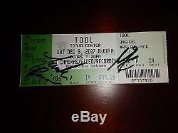 Tool Band Signed Autographed Concert Tour Ticket Stub Prog Metal Maynard Justin
