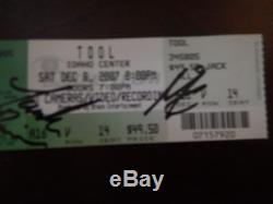 Tool Band Signed Autographed Concert Tour Ticket Stub Prog Metal Maynard Justin