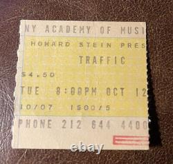 Traffic Rare Concert Ticket Stub New York, Ny 10/12/1971