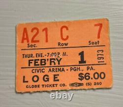 Traffic/john Martyn/free Rare Concert Ticket Stub Pittsburgh, Pa 02/01/1973