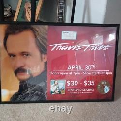 Travis Tritt Autograph Framed Concert Display Ticketfly Stub Guitar Pick CD