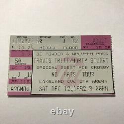 Travis Tritt Marty Stuart Rob Crosby Lakeland Civic Concert Ticket Stub Dec 1992