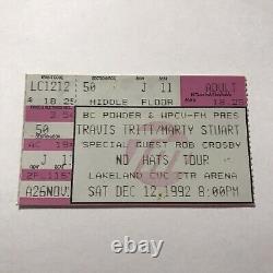 Travis Tritt Marty Stuart Rob Crosby Lakeland Civic Concert Ticket Stub Vtg 1992