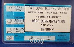 Triumph June 9 1979 Open Air Theater Concert SDSU Mark Berman Avalon Ticket Stub