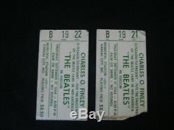 Two ORIGINAL Beatles 1964 Kansas City Concert Ticket Stubs Plus Souvenir Pin