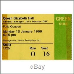 Tyrannosaurus Rex 1969 Queen Elizabeth Hall Concert Programme & Ticket Stub (UK)
