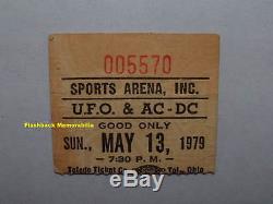 U. F. O. & AC/DC 1979 Concert Ticket Stub SPORTS ARENA Ohio BON SCOTT Mega Rare