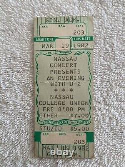 U2 1982 Original Vintage Concert Ticket Stub From Nassau Community College NY