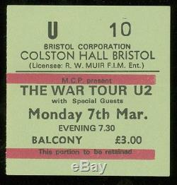 U2 1983 Autographed Signed War Concert Tour Program + UK Concert Ticket Stub