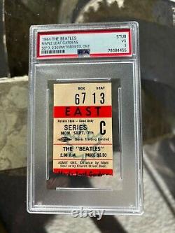 ULTRA RARE BEATLES 1964 BEATLES TORONTO TICKET STUB PSA 3 POP 1 of 4