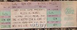 UNUSED 1992 Pearl Jam K Richards NYE The Academy NYC Full Concert Ticket Stub