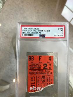 Ultra Rare Vintage Beatles 1964 Convention Hall Concert Ticket Stub Psa 1