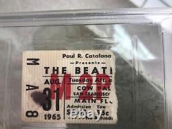 Ultra Rare Vintage Beatles 1965 S. F. Cow Palace Concert Ticket Stub Psa 1