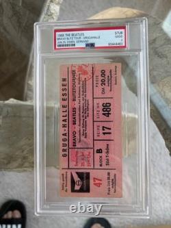 Ultra Rare Vintage Beatles 1966 Essen Germany Concert Ticket Stub Psa 2