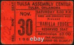 VANILLA FUDGE (Band)-Mark Stein-1968 Concert Ticket Stub-Tulsa Assembly Center