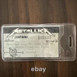 VERY RARE! Metallica Limp Bizkit Linkin Park Concert Ticket Stub 7/12/03 LFF