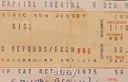 VINTAGE 1975 KISS CAPITOL THEATRE PASSAIC NJ 10-4 Concert Ticket Stub LATE SHOW