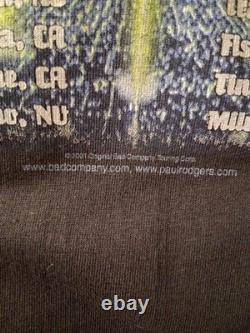 VINTAGE 2001 Bad Company Concert Shirt + ORIGINAL TICKET STUB Rock & Roll Fantas