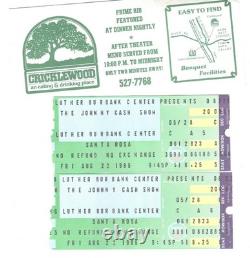 VINTAGE Johnny Cash Concert Ticket Stub LUTHER BURANK CENTER S. R, CA 8/22/1986