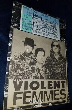 VIOLENT FEMMES AUTOGRAPHED Concert Ticket Stub RIVIERA CHICAGO 10/21/94
