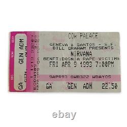 VTG 1993 Nirvana Ticket Stub Bosnia Benefit Concert L7 Breeders DHoH COW PALACE