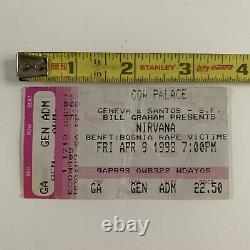 VTG 1993 Nirvana Ticket Stub Bosnia Benefit Concert L7 Breeders DHoH COW PALACE