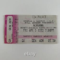 VTG 1993 Nirvana Ticket Stub Bosnia Benefit Concert L7 Breeders DHoH COW PALACE