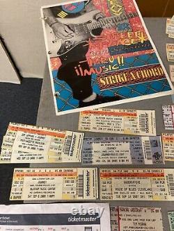 VTG Lot Of Rock Ticket Stubs Set List Entertainment Concert Shirts VHS CD Rare