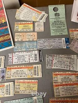 VTG Lot Of Rock Ticket Stubs Set List Entertainment Concert Shirts VHS CD Rare