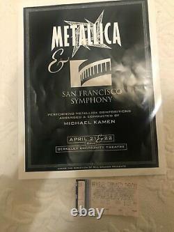 VTG METALLICA S&M CONCERT T SHIRT 1999 WithPROGRAM & TICKET STUB +ARTICLE NEW COND